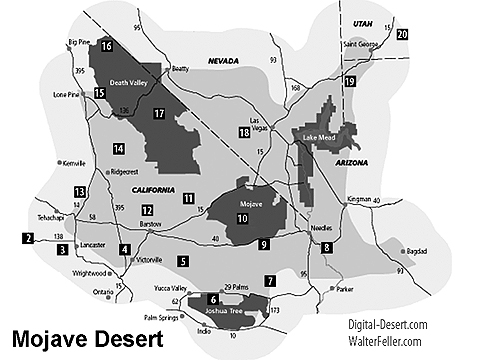 Map of the Mojave Desert