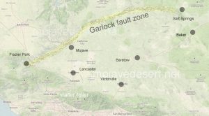 Garlock fault overlay on terrain map