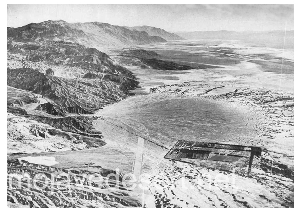 Aerial photo looking over Furnace creek, into southern Death Valley