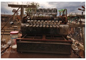 cash register, Elmer Long's Bottle Tree Forest